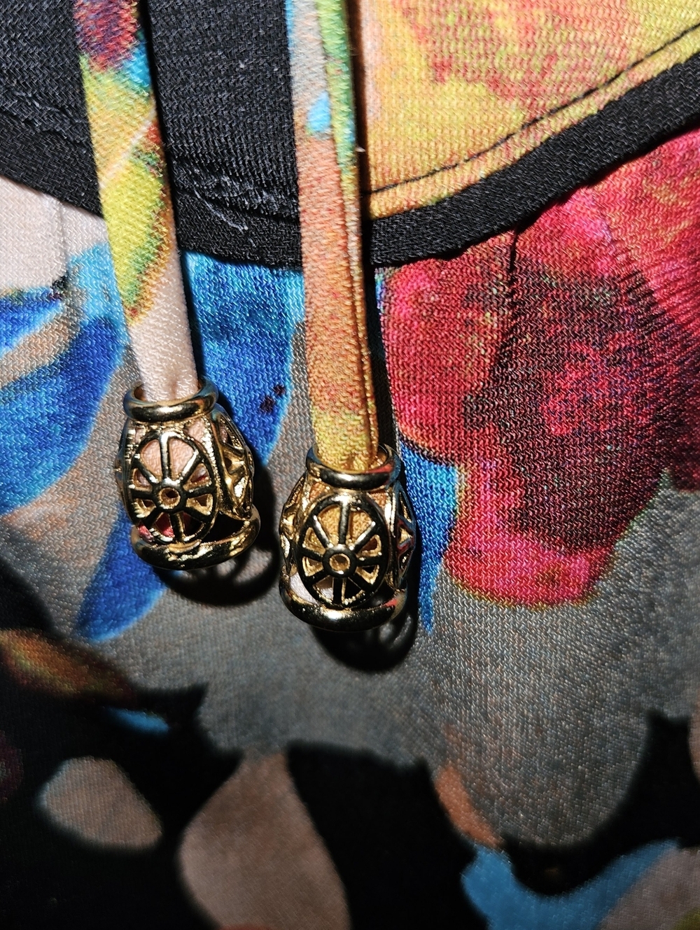 Susan Graver Black Multicolor Floral Tie-Neck Long Sleeve Top 2X - Picture 9 of 14